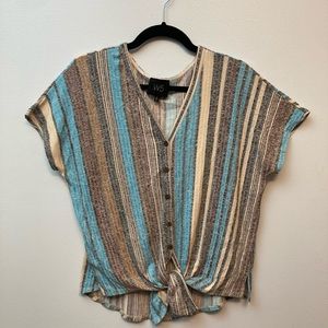 W5 anthropology button-down tie front top women’s size medium.